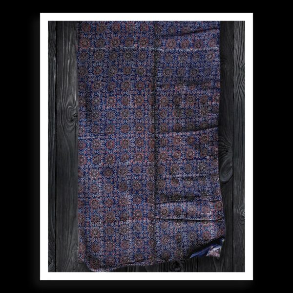 Blue Ajrak Dupatta Original Pure Modal Silk