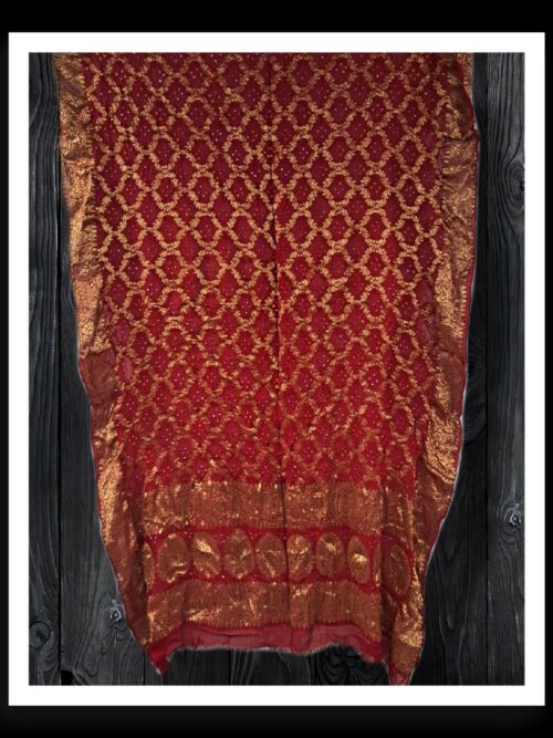 Red Banarasi Bandhani Dupatta Georgette