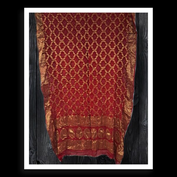 Red Banarasi Bandhani Dupatta Georgette