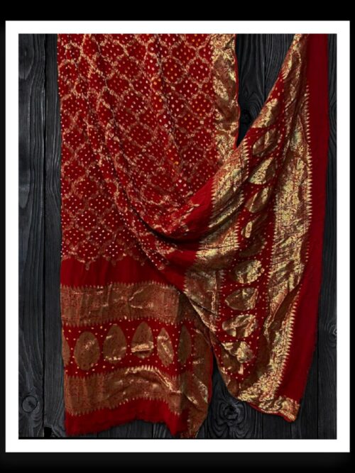 Red Banarasi Bandhani Dupatta Georgette
