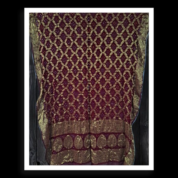 Maroon Banarasi Bandhani Dupatta Georgette