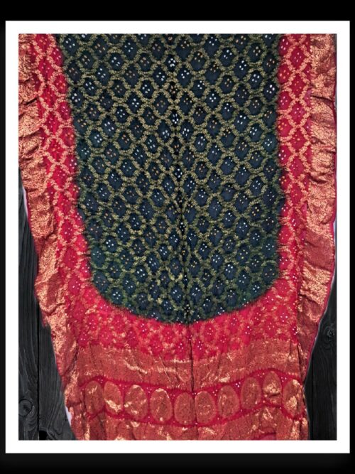 Red Green Banarasi Bandhani Dupatta Georgette