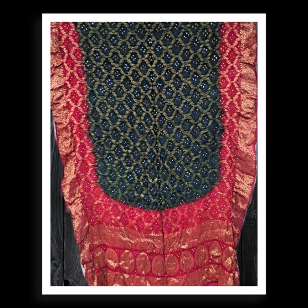 Red Green Banarasi Bandhani Dupatta Georgette