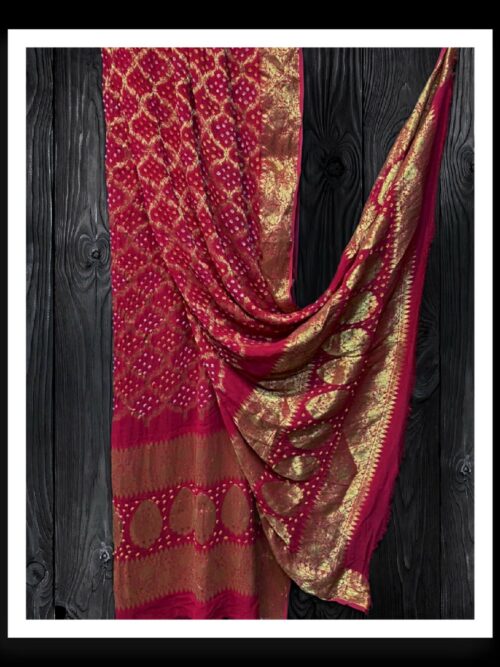 Pink Banarasi Bandhani Dupatta Georgette