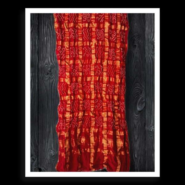 Red Traditonal Bandhani Gharchola Dupatta Kala Cotton