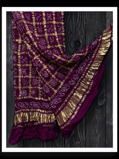 Magenta Bandhani Gharchola Dupatta Pure Gaji Silk