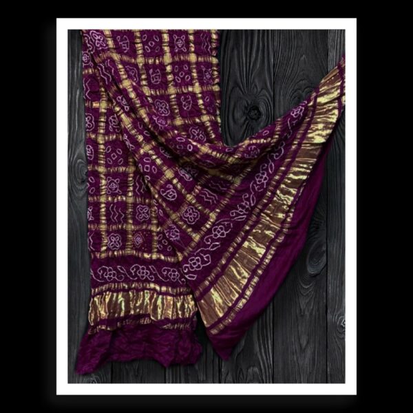 Magenta Bandhani Gharchola Dupatta Pure Gaji Silk