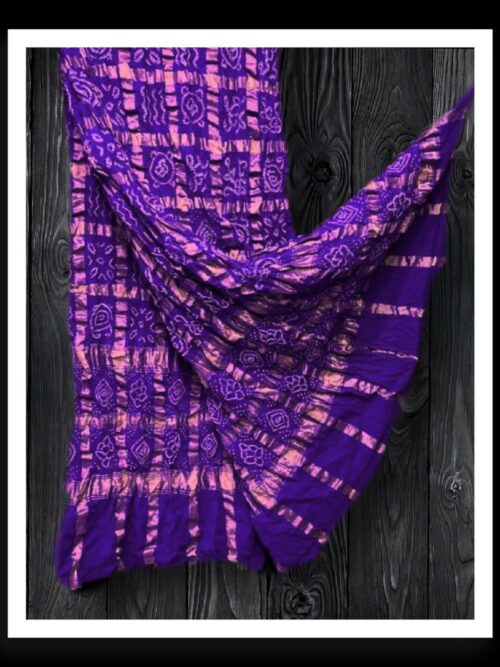 Purple Traditonal Bandhani Gharchola Dupatta Kala Cotton