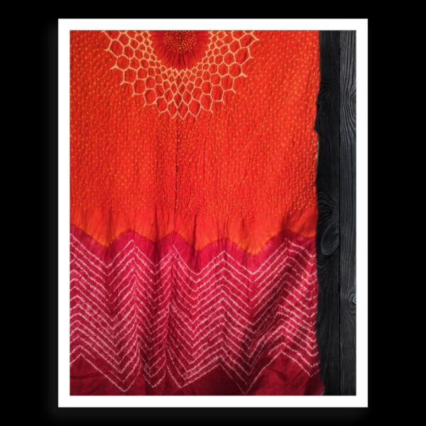 Pink Orange Shibori Bandhej Dupatta Pure Modal Silk