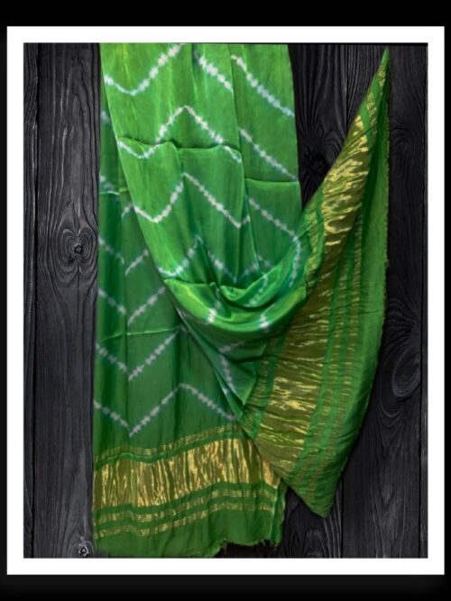 Parrot Shibori Dupatta Designer Pure Modal Silk
