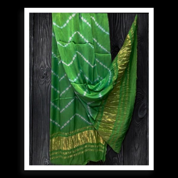 Parrot Shibori Dupatta Designer Pure Modal Silk