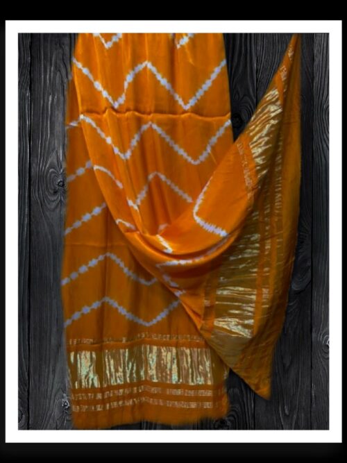 Mustered Shibori Dupatta Designer Pure Modal Silk