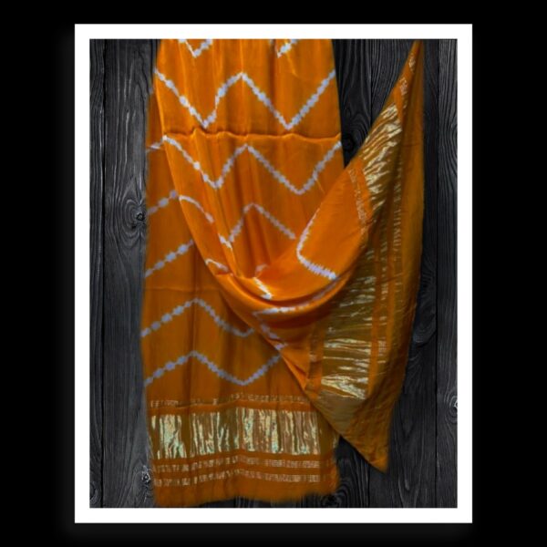 Mustered Shibori Dupatta Designer Pure Modal Silk