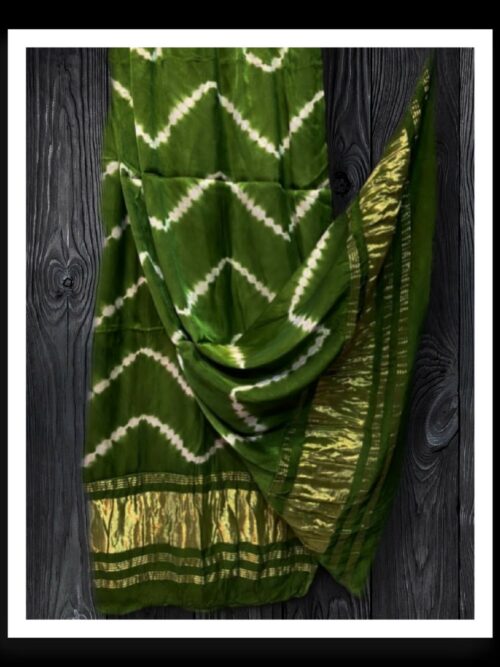 Mehendi Shibori Dupatta Designer Pure Modal Silk