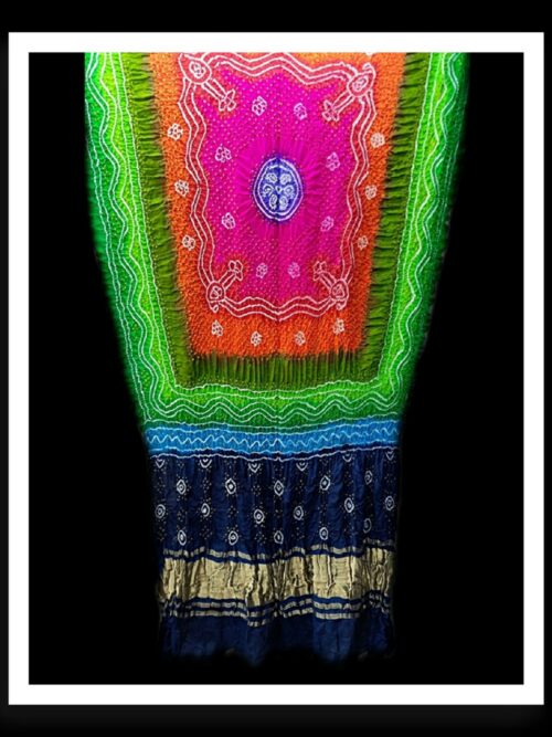 Multi Color Bandhani Dupatta Designer Pure GajiSilk