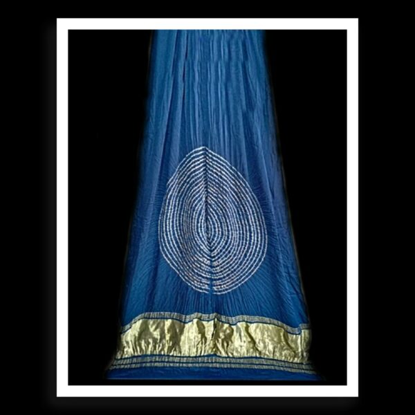 Sky Blue Shibori Dupatta Designer Pure GajiSilk