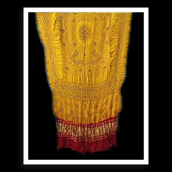 Yellow Red Bandhani Dupatta Designer Pure GajiSilk