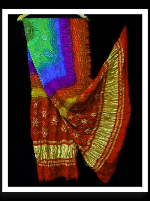 Multi Color Dupatta Bandhej Pure GajiSilk 11