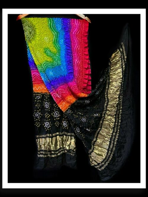 Multi Color Dupatta Bandhej Pure GajiSilk 12