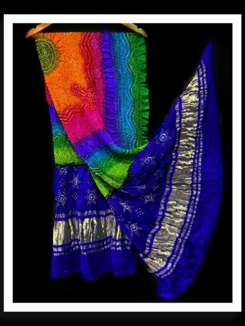 Multi Color Dupatta Bandhej Pure GajiSilk 13
