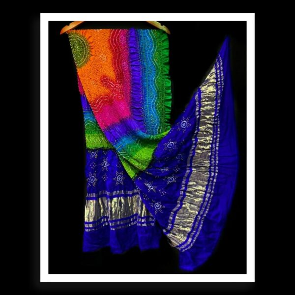 Multi Color Dupatta Bandhej Pure GajiSilk 13