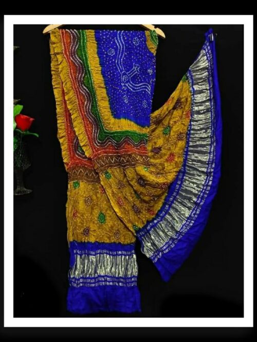 Multi Color Dupatta Bandhej Pure GajiSilk 15