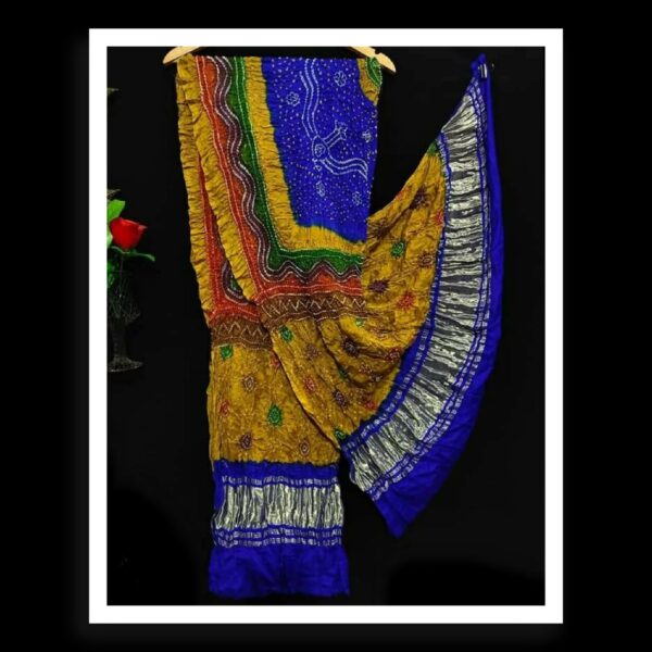 Multi Color Dupatta Bandhej Pure GajiSilk 15