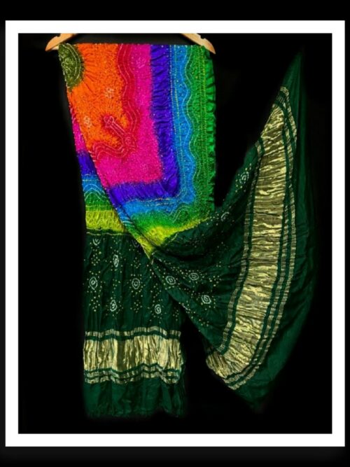 Multi Color Dupatta Bandhej Pure GajiSilk 16