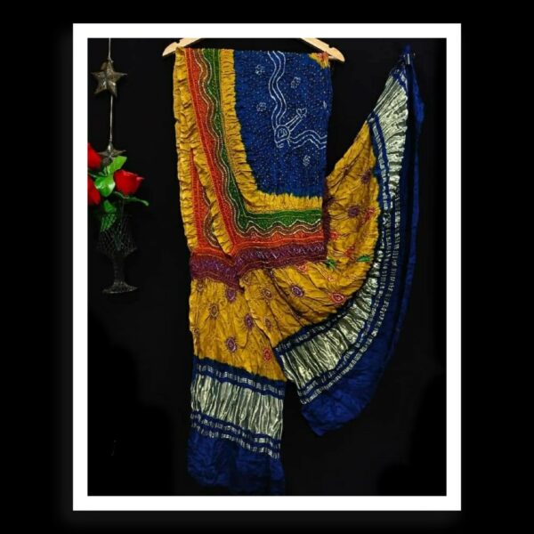 Multi Color Dupatta Bandhej Pure GajiSilk 03