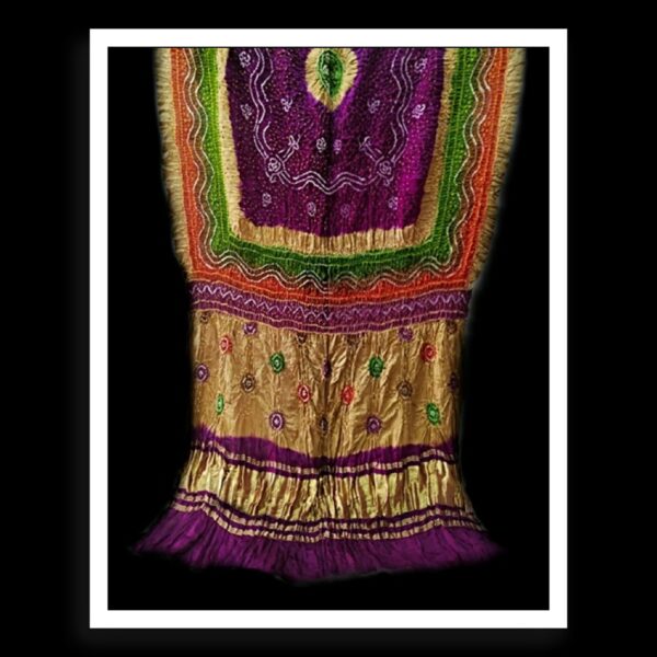 Multi Color Dupatta Bandhej Pure GajiSilk 17