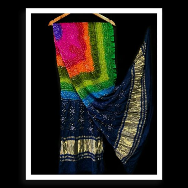 Multi Color Dupatta Bandhej Pure GajiSilk 05