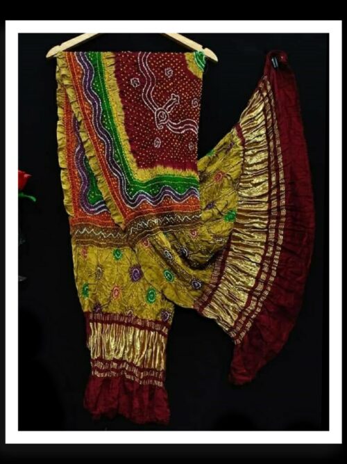 Multi Color Dupatta Bandhej Pure GajiSilk 06