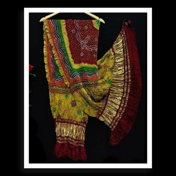 Multi Color Dupatta Bandhej Pure GajiSilk 06