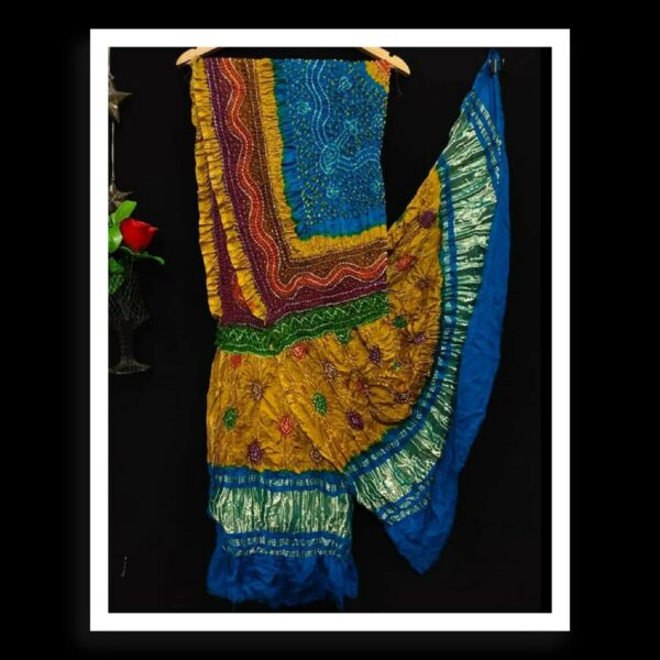 Multi Color Dupatta Bandhej Pure GajiSilk 07