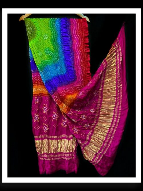 Multi Color Dupatta Bandhej Pure GajiSilk 08