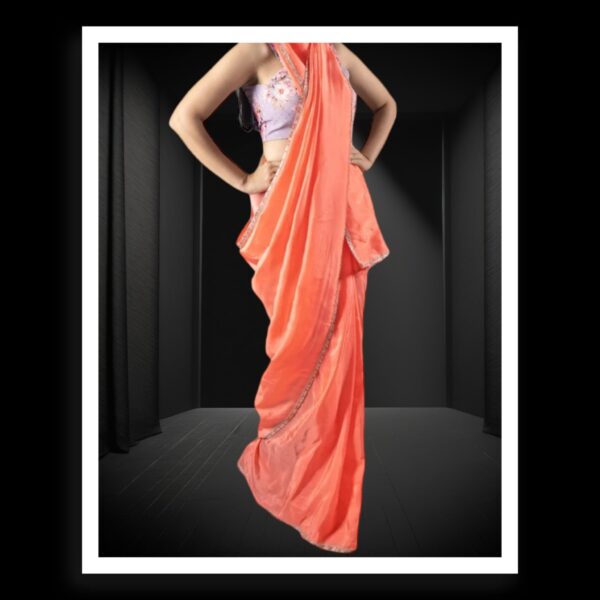 Pitch Plain Saree Hand Dyed Pure Modal Silk