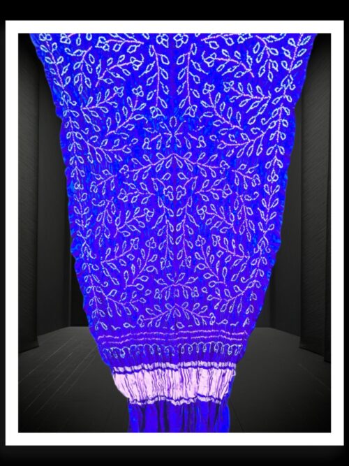 Blue Ambadal Bandhani Dupatta Pure Gaji Silk