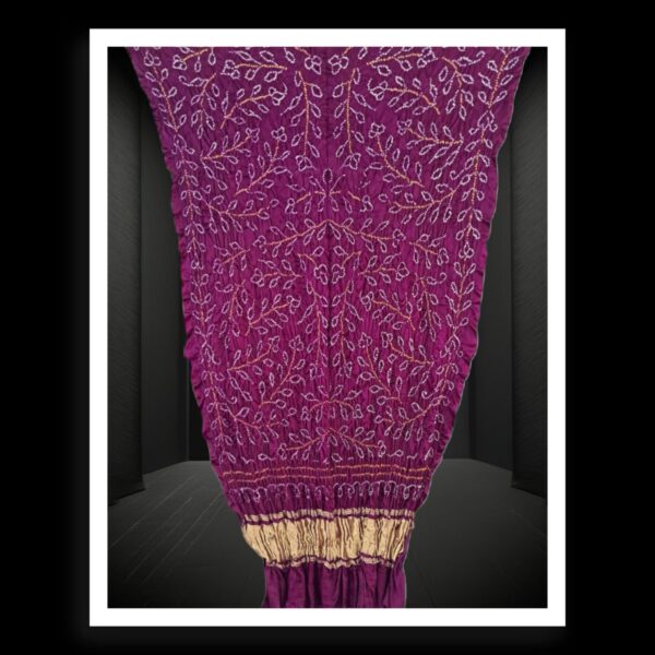 Magenta Ambadal Bandhani Dupatta Pure Gaji Silk