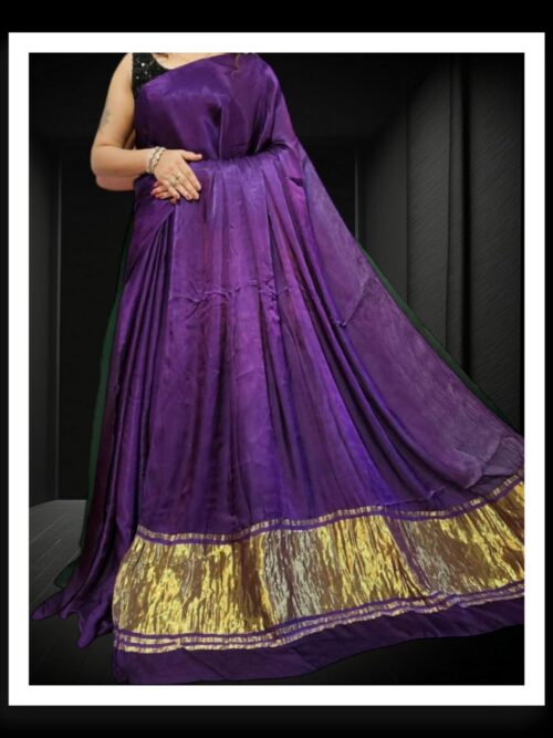 Purple Plain Saree Pure Modal Silk