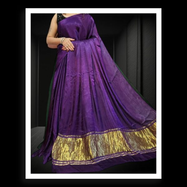 Purple Plain Saree Pure Modal Silk