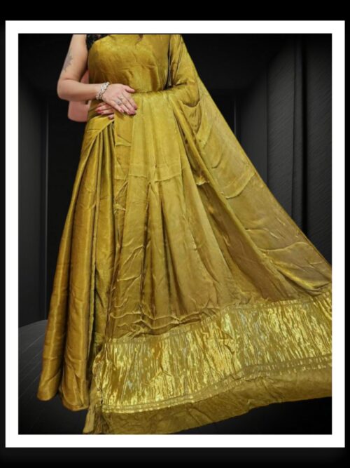 Mustard Plain Saree Pure Modal Silk