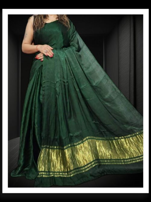 Green Plain Saree Pure Modal Silk