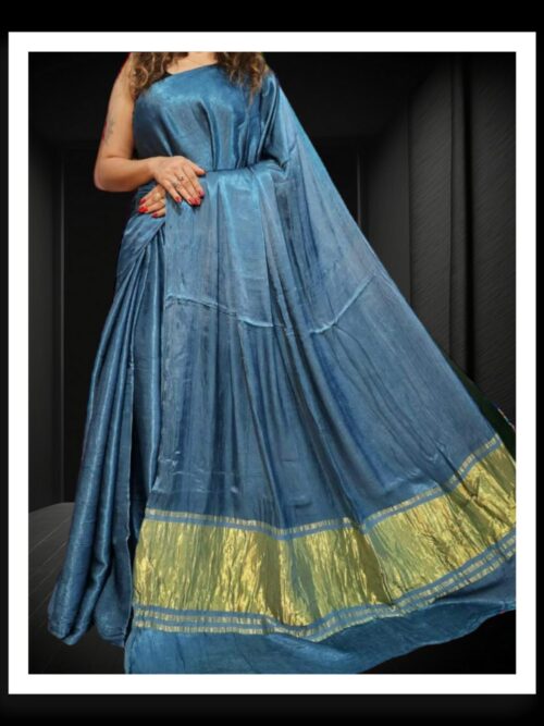 Sky Plain Saree Pure Modal Silk