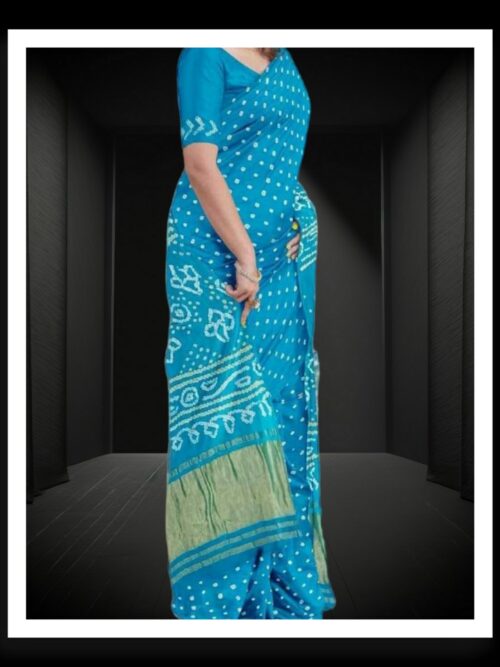 Wedding Sky Pure GajiSilk Bandhani Saree