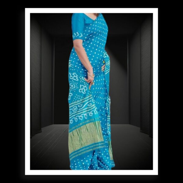 Wedding Sky Pure GajiSilk Bandhani Saree