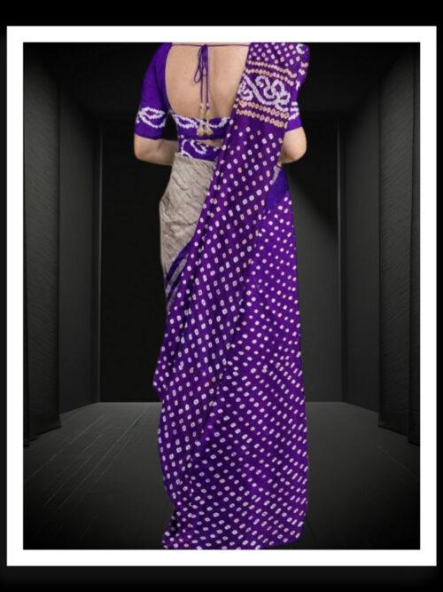 Wedding Brinjal Pure GajiSilk Bandhani Saree