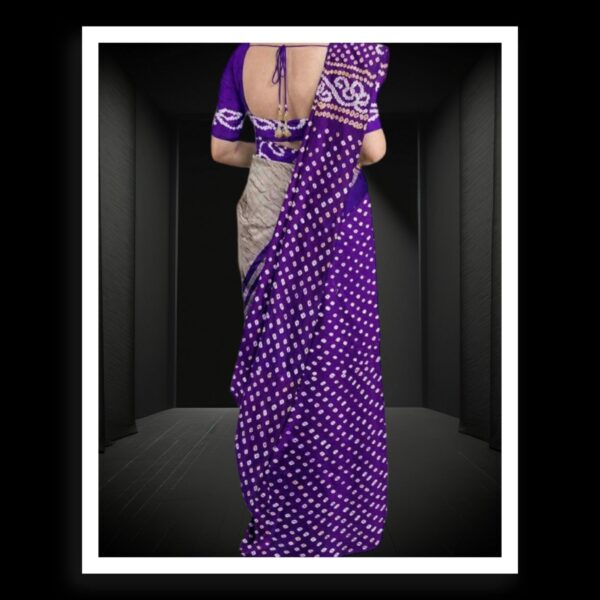 Wedding Brinjal Pure GajiSilk Bandhani Saree