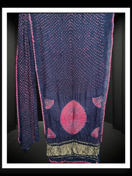 Grey Pink Shibori Saree Pure Modal Silk