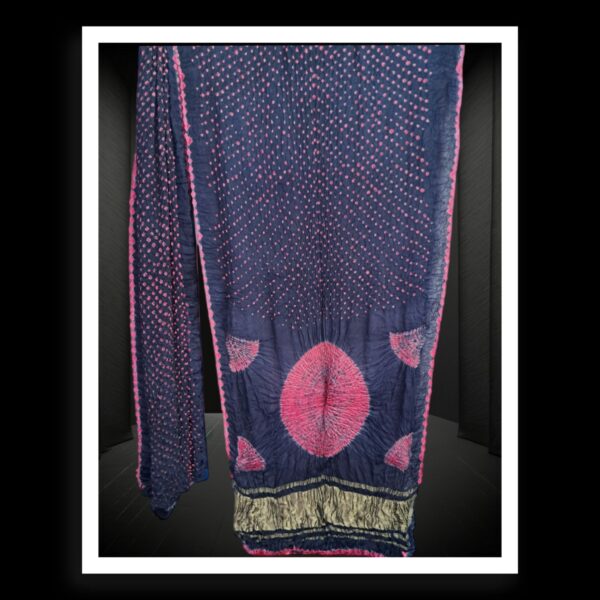 Grey Pink Shibori Saree Pure Modal Silk