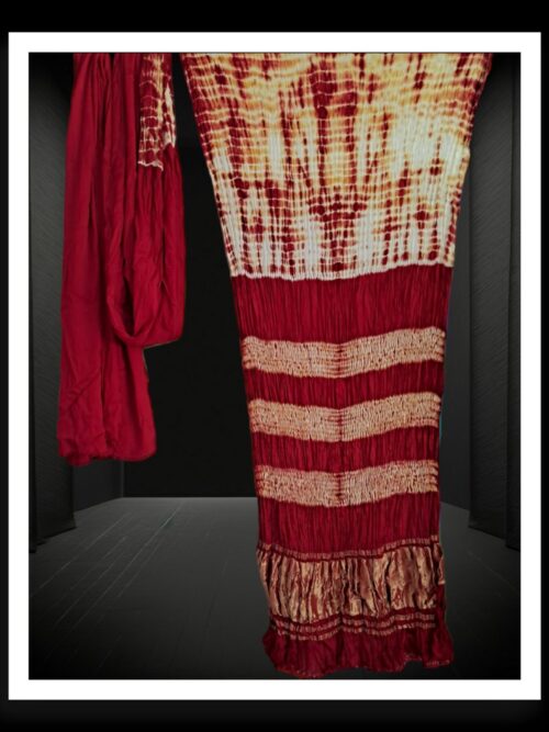 Red Shibori Saree Pure Modal Silk